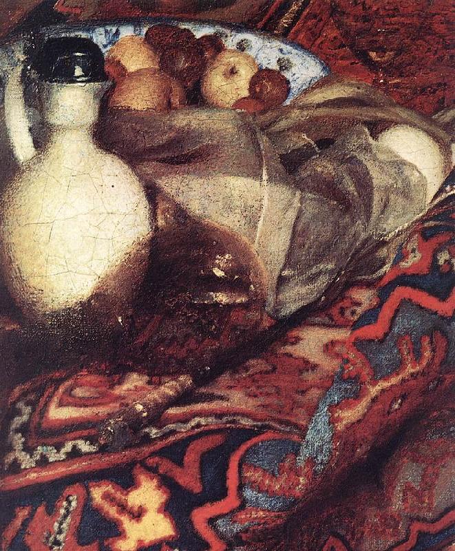 VERMEER VAN DELFT, Jan A Woman Asleep at Table (detail) ert Norge oil painting art